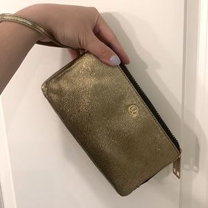 Gold Lululemon Double Up Pouch/Wristlet